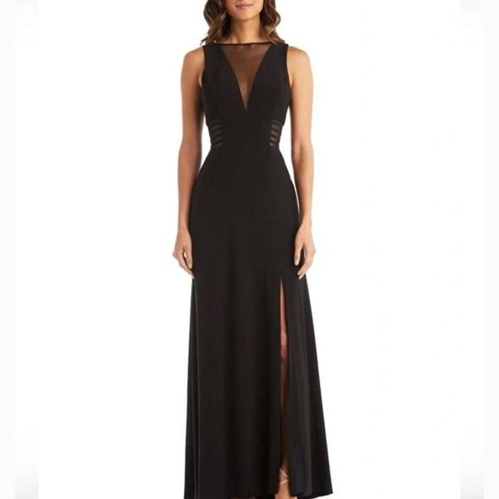 Black Formal Maxi Dress with Cut-out Details